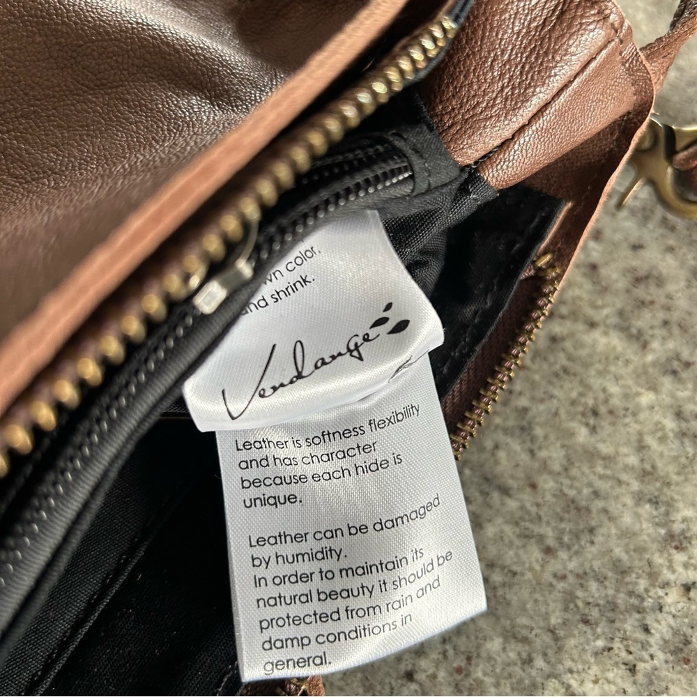 Vendange Genuine Leather Crossbody Satchel Bag - Picture 8 of 8
